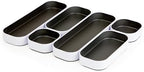 Three by Three Seattle Metal Stacking Bins Drawer Organizer, 6-Pc (Gray) by ThreebyThreeSeattle