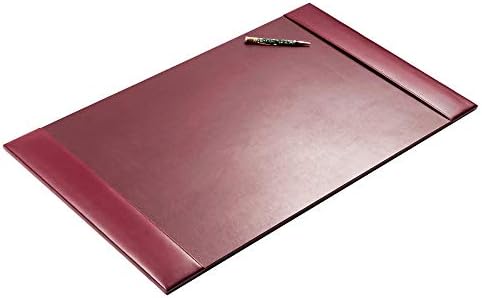 DACASSO Bonded Leather Desk Pad with Side Rails - Luxury Leather Desk Blotter for Writing - Padded Executive Desk Surface Protector - ( Burgundy, 30” x 18”) - Image 3