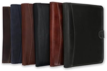 Full Grain Leather Legal Pad Portfolio Organizer for Work - Wine - Image 7