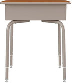 Flash Furniture Metal Student Desk, Walnut/Silver - Image 5