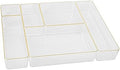 Martha Stewart Kerry Stackable Desk Drawer Organizers, Clear/Gold, 6-Pack by MarthaStewart