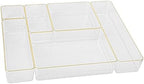 Martha Stewart Kerry Stackable Desk Drawer Organizers, Clear/Gold, 6-Pack by MarthaStewart