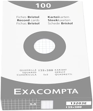 Exacompta 12 Cases 100 Index Cards 5x5 125 x 200 mm White - Image 2