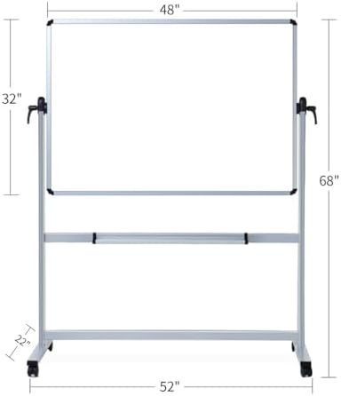 VIZ-PRO Double-Sided Magnetic Mobile Whiteboard, 48" x 32" - Image 3