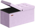 SONGMICS Foldable Storage Ottoman with Flipping Lid, 30 Inch Velvet Bench by SONGMICSbySONGMICSHOME