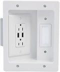Legrand - OnQ in Wall Cable Management Kit with USB, TV Outlet Wall Kit Hides Cords, in Wall TV Power Kit Works with All Plugs, Recessed TV Outlet, White, HT21USBWHV1 (Hardwired) by Legrand-On-Q