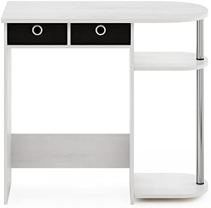 Furinno Go Green Desk, 31.5" Wide Gaming Desk with 2 Side Shelves and Storage Bins, Computer Desk, Office Desk for Home Office, Study Room, Dorm, Bedroom, White Oak - Image 6