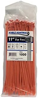 Kable Kontrol Cable Zip Ties, 11 Inch, 1000 Pcs, 50lbs Test, Orange by KABLEKONTROL%C2%AE