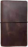 newestor Travelers Notebook Cover with Inner Pockets, Card Slots and Pen Holder, Standard Size, Dark Brown by newestor