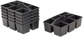 ECR4Kids 6-Compartment Large Plastic Caddy, Multipurpose Organization, Black, 6-Pack by ECR4Kids