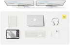 YSAGi Leather Desk Pad Protector, Office Desk Mat, Large Mouse Pad, Non-Slip PU Leather Desk Blotter, Laptop Desk Pad, Waterproof Desk Writing Pad for Office and Home (White,55" x 24") by YSAGi