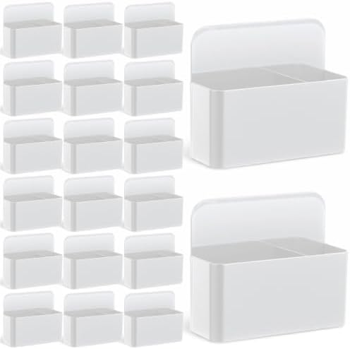 MAQUITA 20 Pcs Magnetic Marker Holder For Whiteboard Bulk Whiteboard Marker Holder Bulk Storage Organizer For Classroom Office Refrigerator Locker Pen Pencil Cup (White) by MAQUITA