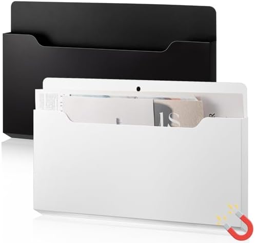 Feifeiya 2 Pcs Magnetic Pocket File Folder Fridge, Horizontal, Black White by Feifeiya