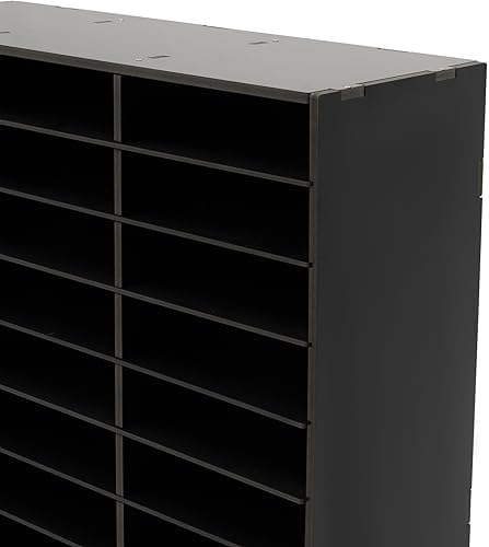 Literature Organizer, 24 Slots Desktop File Mail Sorter Organizer, PVC File Organizer Classroom Student Mailbox Paper Bill Storage Cabinet for Home School Office Seminars (Black) - Image 7
