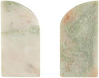Creative Co-Op Half Arch Marble Bookends, Green - Image 5