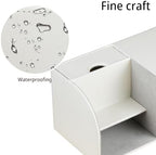 Nightstand Organizer with Tissue Holder,PU Leather Square Tissue Box Cover - Image 5