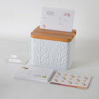 Plant Pattern Embossed Recipe Box with 4x6 Cards and Dividers - Image 7