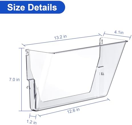 samstar 6 Pack Clear Wall File Holder, Wall Mount Acrylic File Organizer Hanging Wall Pocket Mail Magazines Organizer for Office,Home - Image 2