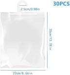 30 Pack Hanging Storage Bags, Headphone Storage Classroom Large Hook Clear Plastic Bags for Classroom Library and Pharmacy Use (8.66 * 13.77 Inches) - Image 3