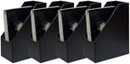 UnionBasic Leatherette Magazine File Holder Set of 4, Black by UnionBasic