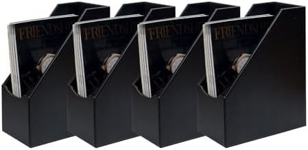 UnionBasic Leatherette Magazine File Holder Set of 4, Black by UnionBasic