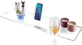 34" Supreme - Clear Acrylic Bathtub Tray Caddy Tub Shelf, Spa Board Luxury Bathroom Bath tub Table, Fits Across Bathtubs, Book, iPad and Wine Glass Holder (Supreme, 34") by REBECCA+LUXURIOUS+BATH