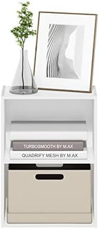 Furinno LUDER 2-Tier Book Shelf, Open Shelves Bookshelf, White - Image 6