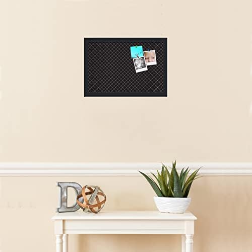 PinPix 18x12 inch Cork Bulletin Board. This Decorative Framed Pin Board Comes with Diamond Pattern in Black Design and Satin Black. Ideal for Home, Office Decor or School (PinPix-120) - Image 3