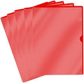 Red Vinyl Folders, Heavy Duty Plastic Folders with Clear Front Pocket, Doctor Stuff, Letter Size L-Type Document Holder for Home, Office and Medical, Pack of 100 by DoctorStuff