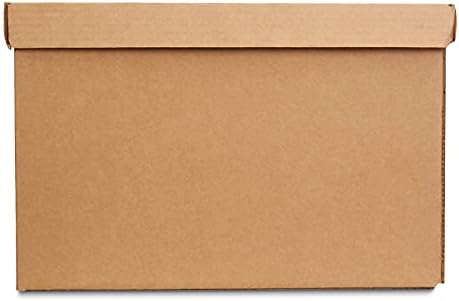 Amazon Basics Moving and Storage Boxes with Handles and Lift-Off Lids, File Storage, Collapsible, 15x10x12 in, Brown, 20-Pack - Image 3