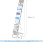 PATIKIL Detachable Magazine Display Racks Floor Standing 10 Layers Brochure Stand Catalog Literature Holder for Hotel, Exhibition, Office - Image 2