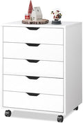 DEVAISE 5-Drawer Filing Cabinet Under Desk, Storage file Cabinet, White by DEVAISE