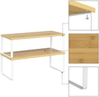 NEX Kitchen Cabinet and Counter Shelf Organizer, Stackable & Expandable, Set of 4, White and Natural - 7.7 x 15.6 x 6.2'' - Image 5