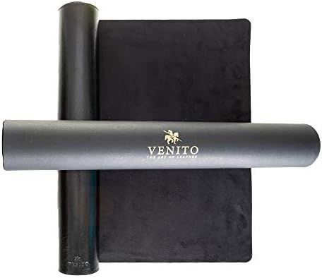 Venito Premium Leather Desk Mat (36 X 19 inch) - Large Mouse Mat for Home Office Accessories (Rustic Black)* by VENITO