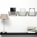 Colarr 8 Pcs Wall File Holder Organizer Plastic Wall Mount Mail Organizer with Screws Single Pocket Hanging Folder Paper Magazine Holder for Walls Office Home Classroom(Gray) - Image 6