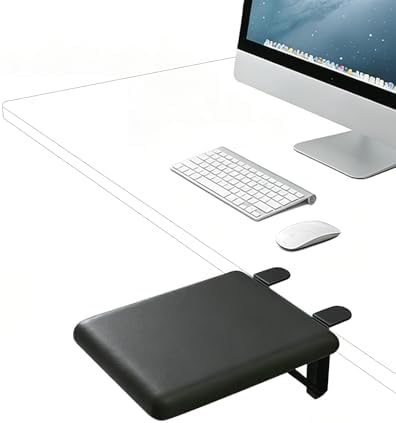 Computer Arm Rest for Desk, 90°Foldable Desk Arm Rest Extender,Ergonomic Arm Rest for Desk,Clamp-On Mouse Pad Arm Support,No-Drill Table Side Addition for Home & Office by Unknown