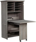 Sauder Miscellaneous Storage Craft & Sewing Armoire, L: 35.112" x W: 21.81" x H: 61.58", Mystic Oak - Image 4