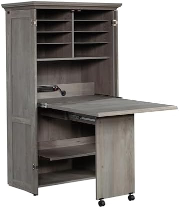 Sauder Miscellaneous Storage Craft & Sewing Armoire, L: 35.112" x W: 21.81" x H: 61.58", Mystic Oak - Image 4