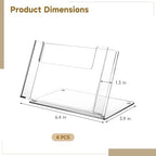 OMISTAR 4 PCS Postcard Brochure Holder Organizer, 6.4 x 4 Inch Acrylic Postcard Display Holder, Stand Clear Greeting Card Display Brochure Holder for Desk Table Home Office (4PCS-A) - Image 4
