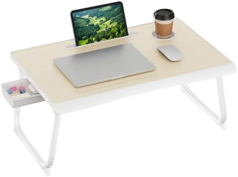 SONGMICS Foldable Lap Desk, Portable Bed Desk Table Tray w/Cup Holder Tray by SONGMICS