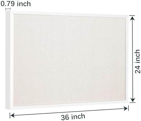 OWLKELA Linen Cork Bulletin Board, 24"x 36", White Frame - Image 2