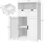 Iwell Bathroom Storage Cabinet with 2 Drawers, Small Kitchen Pantry Cabinet - Image 3