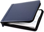 2Fold Zippered Business Checkbook Binder - 7 Ring Binder for Business Checks with Built-in Organizer and Card Case - PU Leather Portfolio for up to 600 3-Up Checks (Blue) - Image 6
