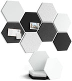 Fluxynara 8-Pack Hexagon Felt Bulletin Board Tiles, Concrete Echo-1 by FLUXYNARA