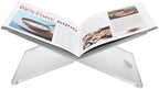 Acrylic Book Stands for Display - X-Shaped Design, Matte Frosted, L - Image 3