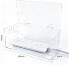 Cable Organizer Storage Box with Lid - Phone Charger Clear Organizer Case for Desk, Wire Organizers for Cords & Power Strips, Electronic Storage Box for Drawer Office Home - Transparent Acrylic - Image 3