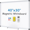 VIZ-PRO Magnetic Whiteboard, 40 x 30 Inches, Dry Erase Board for Wall by VIZ-PRO
