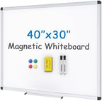 VIZ-PRO Magnetic Whiteboard, 40 x 30 Inches, Dry Erase Board for Wall by VIZ-PRO