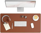 Smead Vegan Leather Desk Pad Mat, Office Desk Mat, Large, Saddle Brown by SMEAD