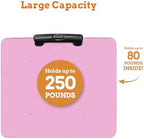 Inspired Living Collapsible Ultra-Slim Pack-N-Roll,2 Wheel Utility Cart w/Lid Used as Seat up to 250 Lbs, Telescopic Handle, Super Strong, for Home,Garden,Shopping,Office,School, Large, Pink & Black - Image 3